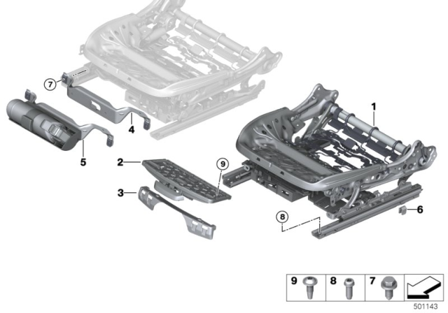 2020 BMW M8 CARRIER THIGH SUPPORT Diagram for 52108072075