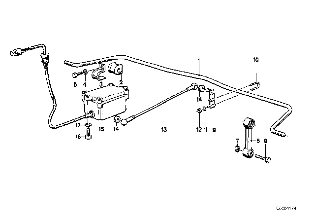 1989 BMW 635CSi Stabilizer, Rear Diagram for 33551128391