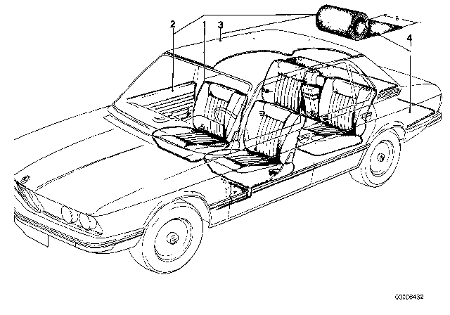 1979 BMW 528i Roof Trim / Running Metre Diagram