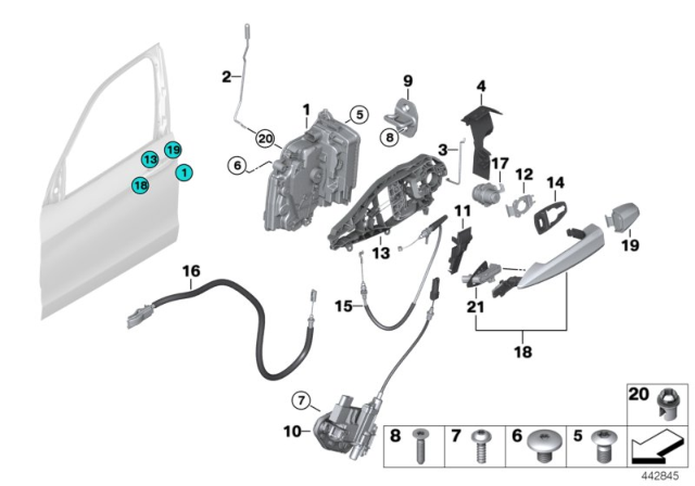2015 BMW X5 Locking Rod, Left Diagram for 51217304745