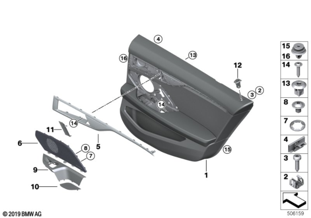 2020 BMW 840i xDrive Gran Coupe TRIM COVER, LOCK BUTTON, REA Diagram for 51425A013A1