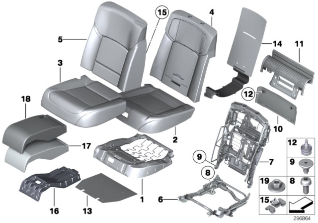 2011 BMW 750i xDrive Cover, Comfort. Backrest, A/C Leather, Left Diagram for 52207322755