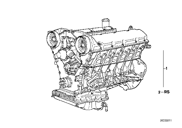 1999 BMW 750iL Short Engine Diagram