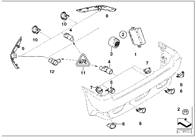 2005 BMW X5 Parking Distance Control Module Diagram for 66209129816
