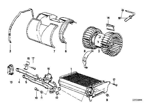 1988 BMW M3 Blower Diagram for 64111466014