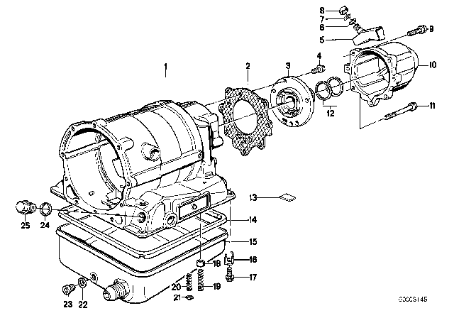 1984 BMW 633CSi Housing Parts / Lubrication System (ZF 3HP22) Diagram 2