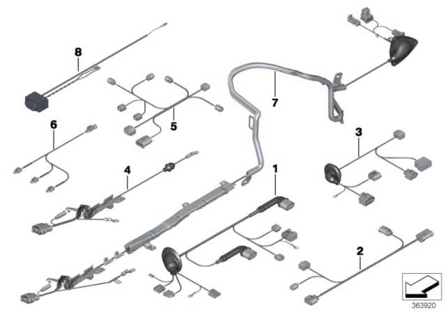 2013 BMW 640i Cable Set, Electronic Active Steering Diagram for 61129237185