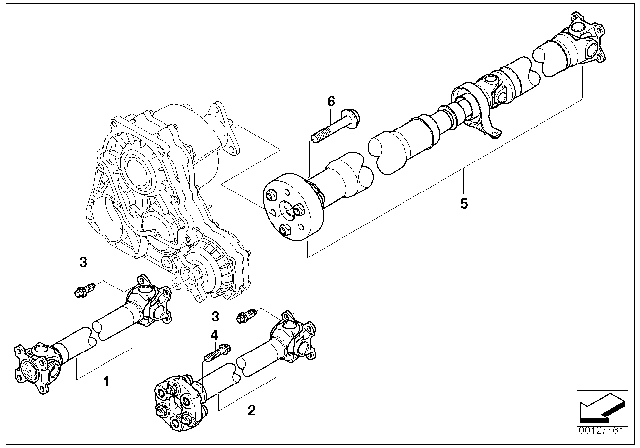 2002 BMW 330xi Front Drive Shaft Assembly Diagram for 26207525969