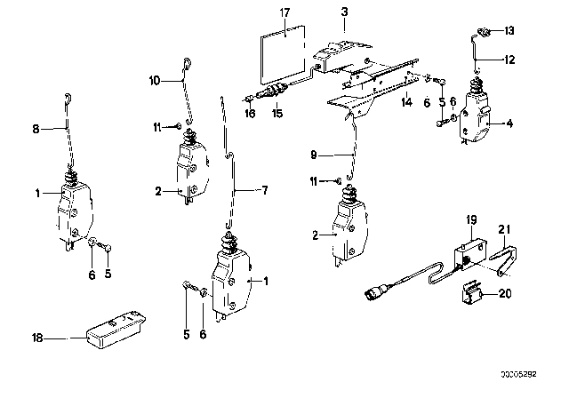 1984 BMW 528e Central Locking System Diagram