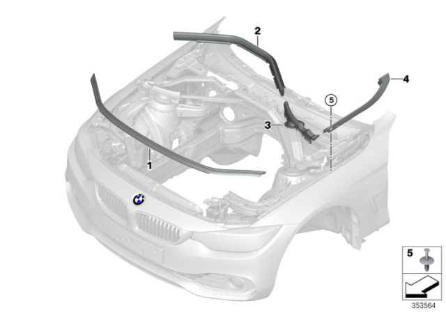 2020 BMW 440i Bonnet Seals Diagram