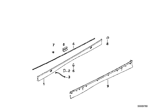 1998 BMW 328is Drilling Template Left Diagram for 51712250003
