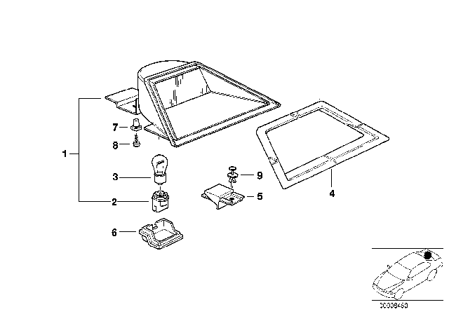 1997 BMW 740iL Gasket Stoplamp Diagram for 63258352887