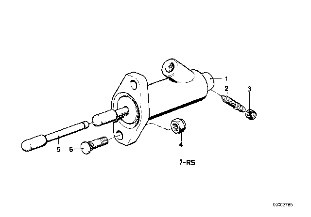 1985 BMW 528e Clutch Slave Cylinder Diagram