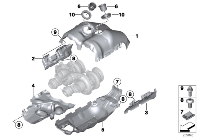 2016 BMW M5 Turbocharger Heat Protection Diagram