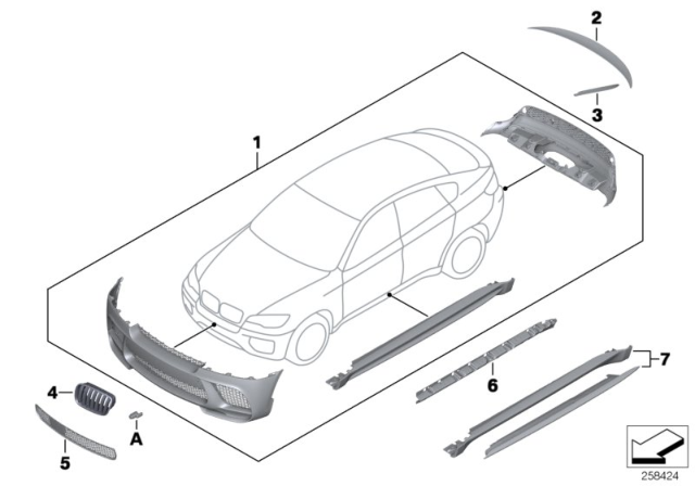 2012 BMW X6 M Performance Aerodynamics Accessories Diagram