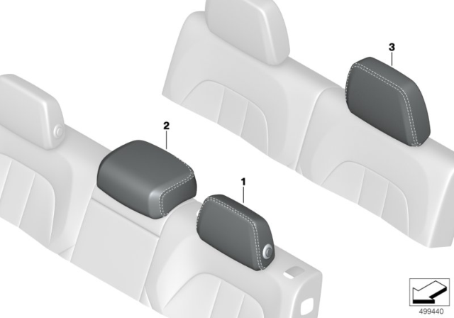 2020 BMW X7 Individual Headrest Diagram 2