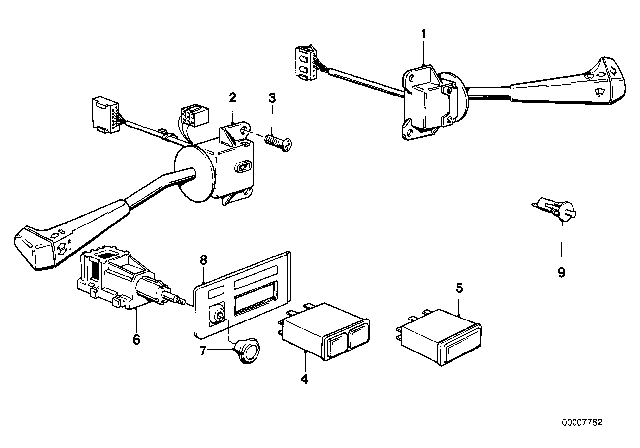 1987 BMW 325is Wiper Switch Diagram for 61311377969