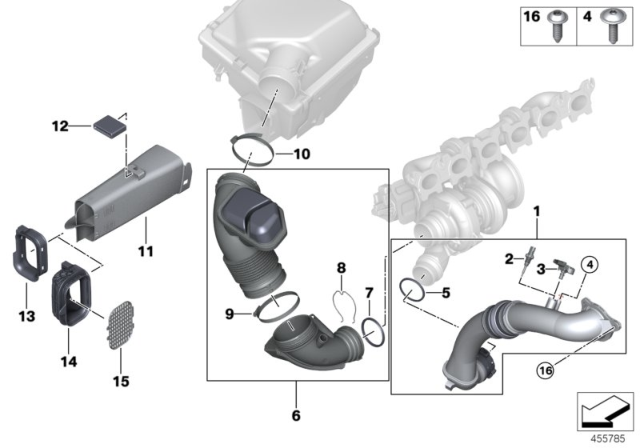 2019 BMW 440i Gran Coupe Air Ducts Diagram