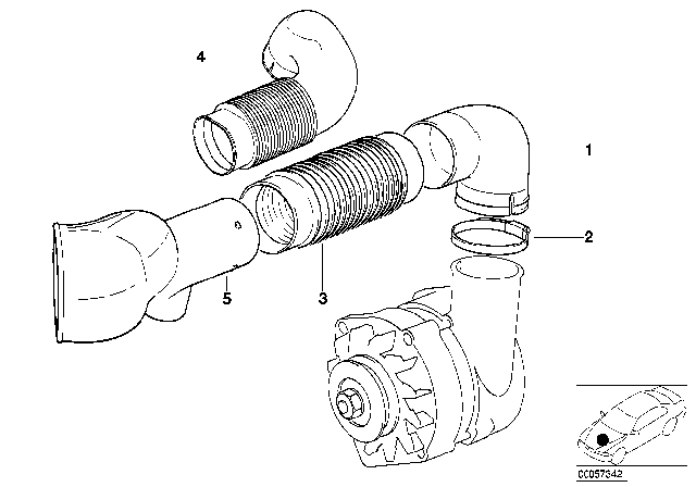 1990 BMW 535i Pipe Diagram for 12311718907
