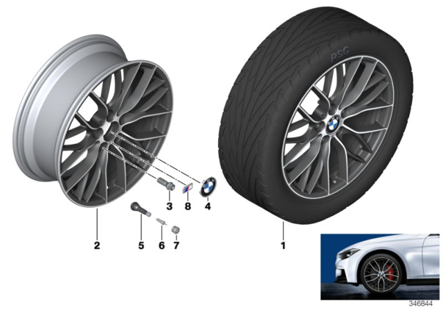 2015 BMW 320i BMW LA Wheel, M Double Spoke Diagram 3