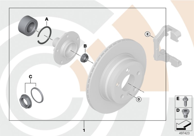 2016 BMW 340i Repair Kit, Wheel Bearing, Rear Diagram