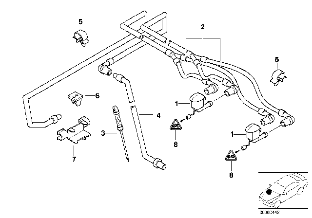 1998 BMW 540i Parts For Intensive Windshield Cleaning Diagram