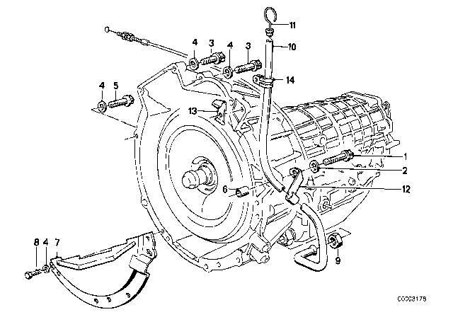 1984 BMW 533i Transmission Mounting Diagram 2