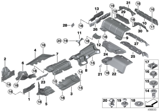 2014 BMW 328d Heat Insulation, Side Right Diagram for 51487241768