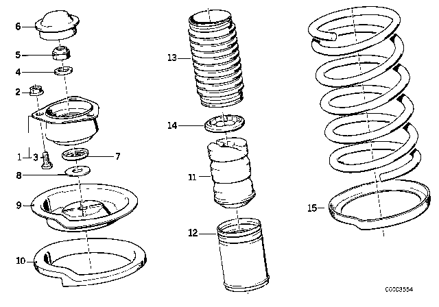 1989 BMW M3 Guide Support / Spring Pad / Attaching Parts Diagram