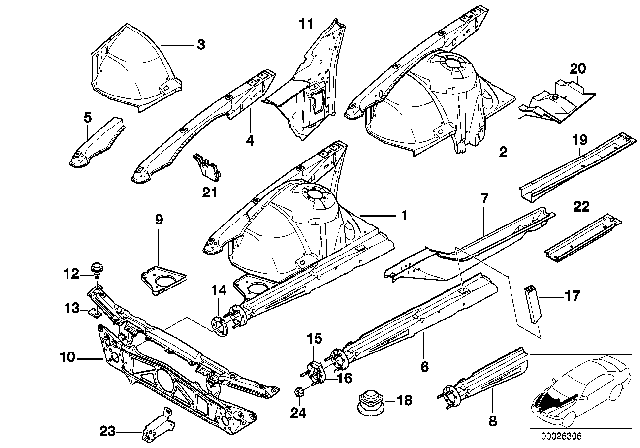 1997 BMW 750iL Supporting Strut, Left Diagram for 41118170389