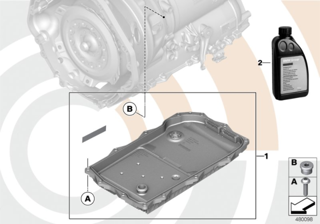 2016 BMW X4 Fluid Change Kit, Automatic Transmission Diagram