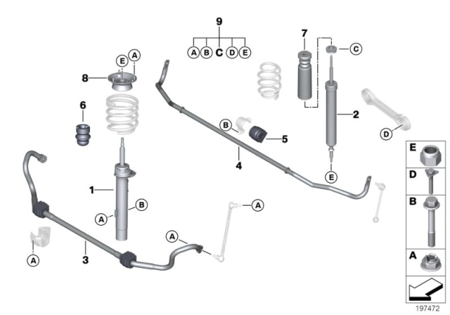 2010 BMW 335i Set Mounting Parts Diagram for 33502157566
