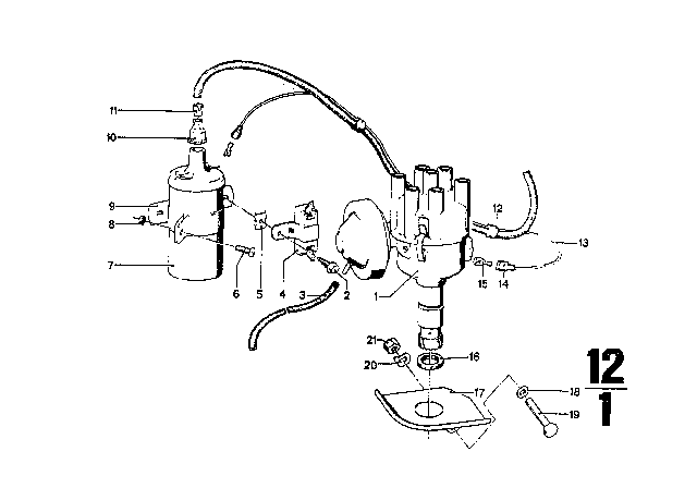 1969 BMW 2800CS Cable Socket Female Diagram for 61138061769