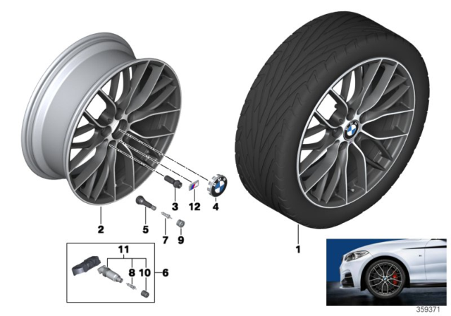 2019 BMW M240i BMW LA Wheel, M Double Spoke Diagram 1