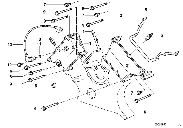 1999 BMW 740iL Timing Case Cover, Top Diagram for 11141742168