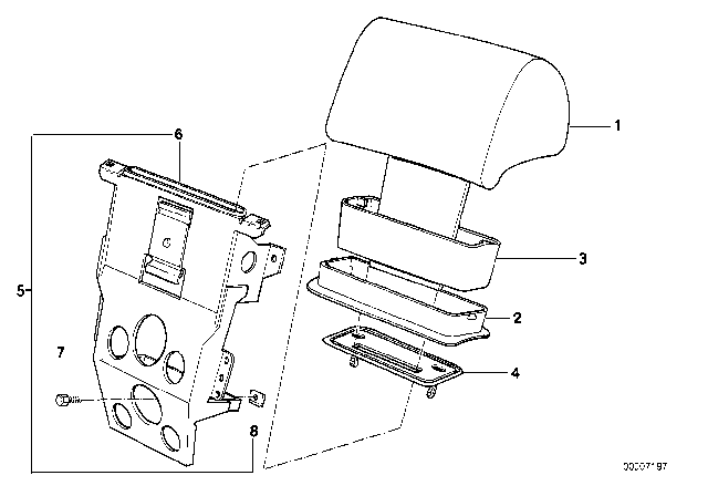 1989 BMW 735iL Guide Left Diagram for 52208102717