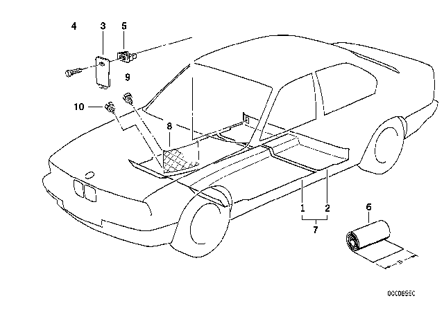 1987 BMW 735i Floor Covering Diagram