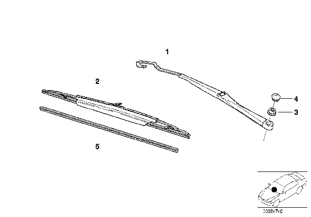 2002 BMW Z3 M Wiper Arm / Wiper Blade Diagram