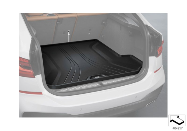 2018 BMW 540i Fitted Luggage Compartment Mat Diagram