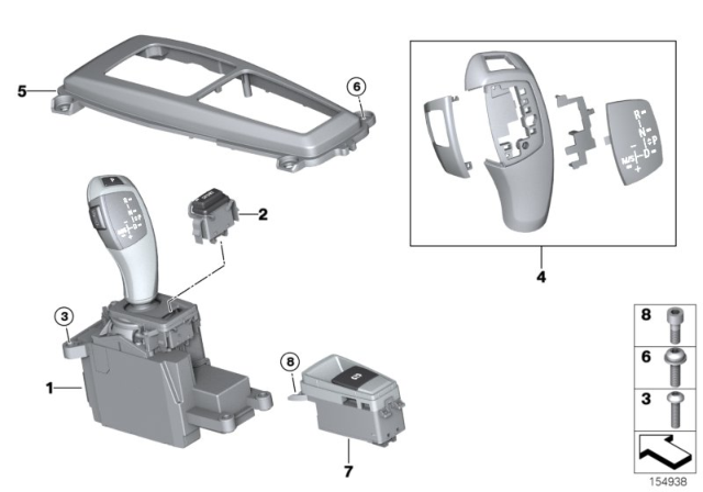 2011 BMW X5 M Gear Selector Switch Diagram