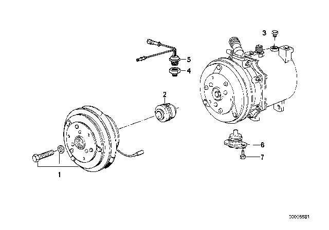 1991 BMW 750iL Magnetic Clutch Diagram