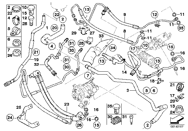 2009 BMW 650i Power Steering / Oil Pipe Diagram 2
