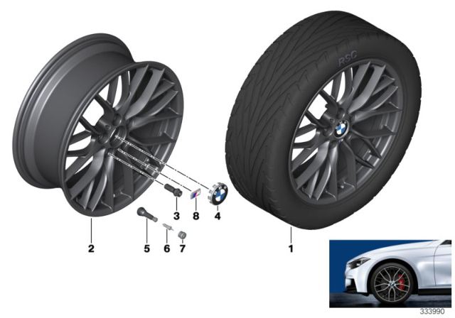 2015 BMW 320i BMW LA Wheel, M Double Spoke Diagram 1