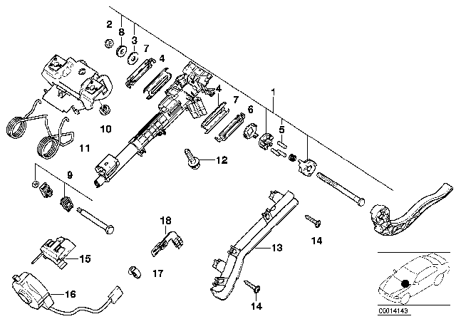 2004 BMW 325xi Steering Column - Adjustable / Single Parts Diagram