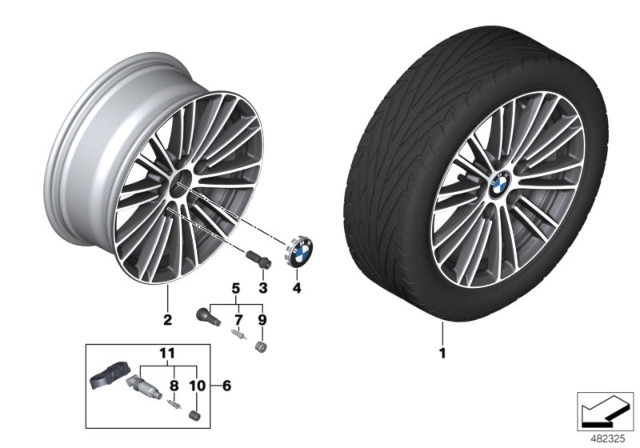 2019 BMW M240i BMW LA Wheel, Multi-Spoke Diagram