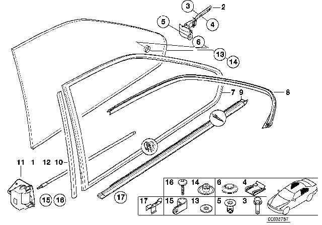 1999 BMW M3 Door Window Lifting Mechanism Diagram 3