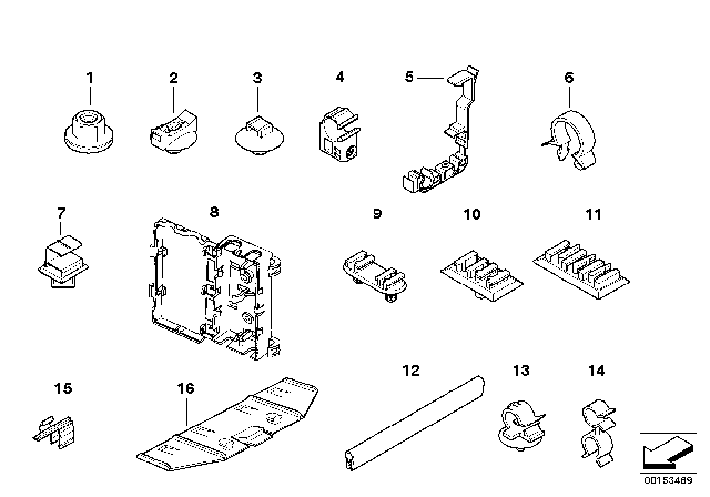 2004 BMW Z4 Various Cable Holders Diagram