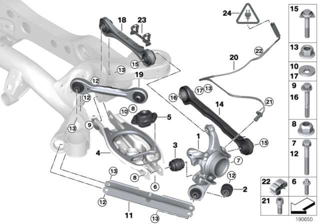 2012 BMW 328i xDrive Rear Axle Support / Wheel Suspension Diagram