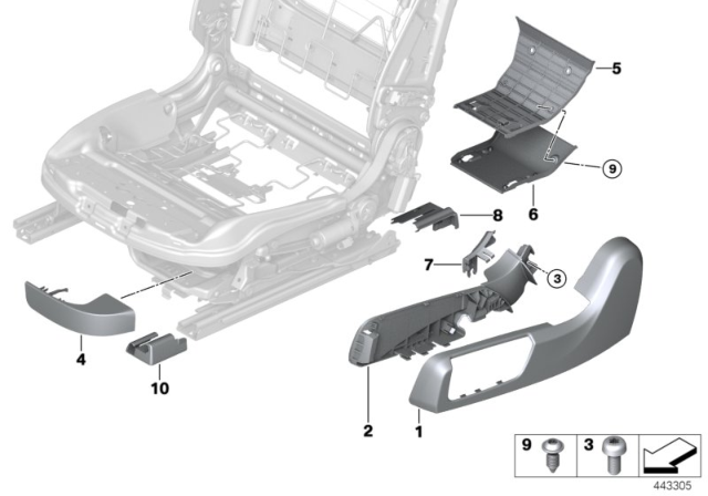 2015 BMW 435i Trim Rail Inner Rear Diagram for 52107374325