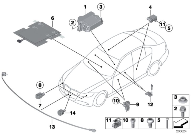 2012 BMW M3 Electric Parts, Airbag Diagram